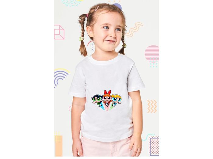 baju dtf anak motif karakter boneka kartun the powerpuff girls DN2 sablon sublim gambar 3D Kaos Fash