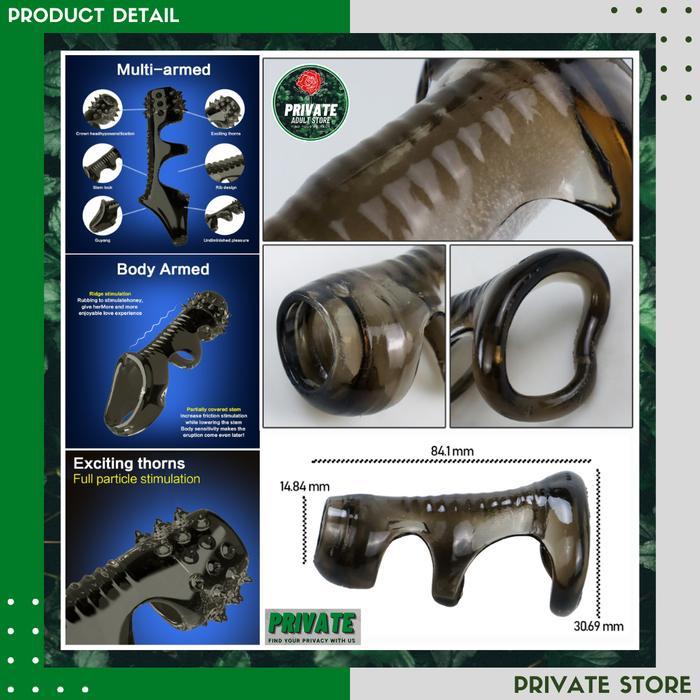 Cock Ring Sleeve Thorns Premium - 2 Variant Texture Polos Clear & Duri Gerigi Cincin Alat Vital Pria