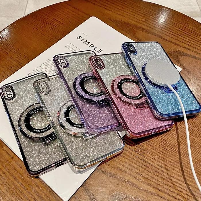Casing Untuk Infinix Gt 30 Pro Soft Case Plating Glitter Ring Magnetic Holder Support Wireless Charg