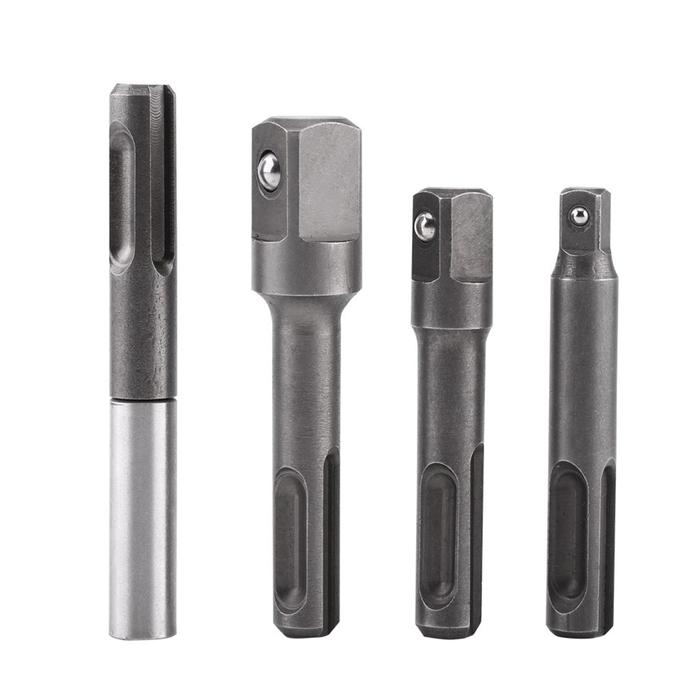 4Pcs/Set SDS Plus Shank Socket Adaptor Squares Drill Bit Holder