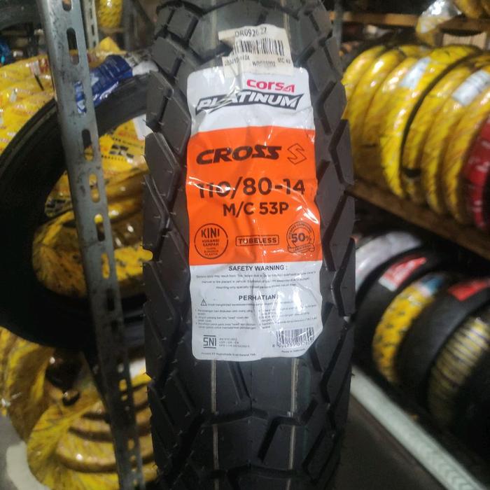 110/80-14 Cross S Tubeless Ban Luar Matic ADV Aerox Ring 14 Ban Dual Purpose/Semi Trail Corsa Platin