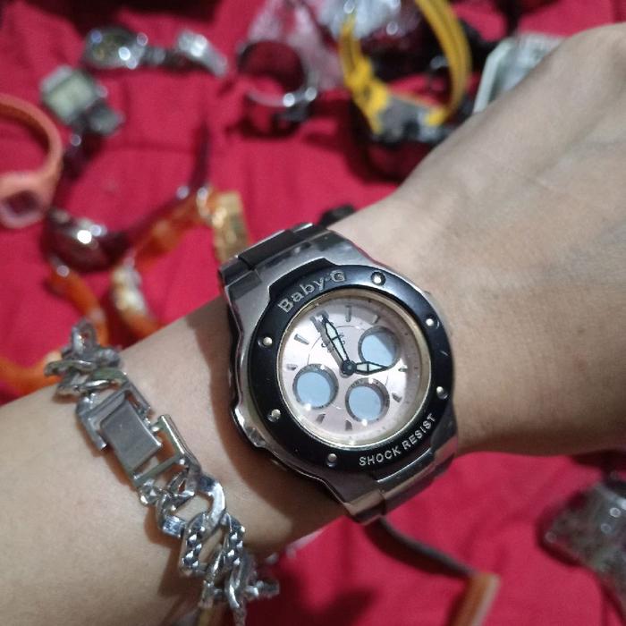 Casio Jam Tangan Baby G Dual Time Analog Digital Rantai Unik Shock Resist Terbaru