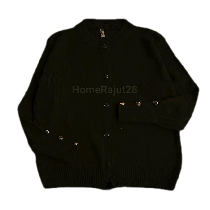 Kardigan Rajut Inara Kancing Gold Primum Abu Fit Lembut Panjang Sweater Knitwear Outer Oversize Musl