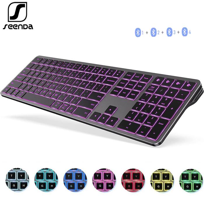 SeenDa Backlit Bluetooth Keyboard Multi-Device Rechargeable Keyboard