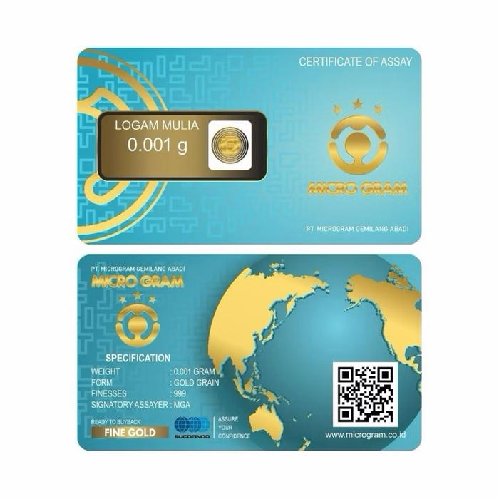 Microgram 0.001 gram Emas Mini Logam Mulia