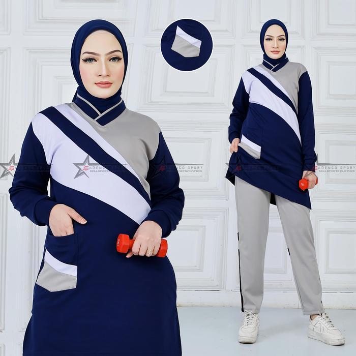 Setelan Baju Olahraga Senam Muslimah / Setelan Training Senam Wanita Muslimah