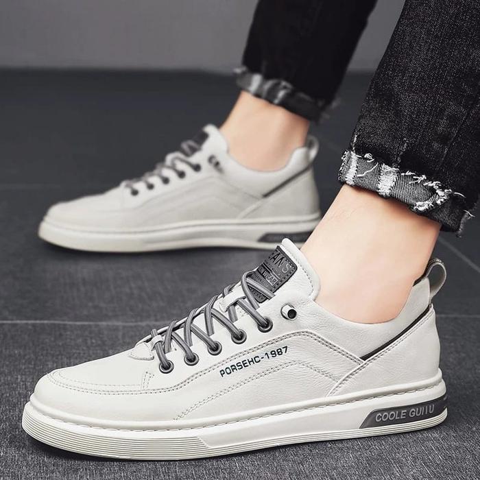 PLK FREE BOX LV0356 Sepatu Pria Formal Sneakers Original Muda Kekinian Tali Hitam Kulit Sepatu Panto