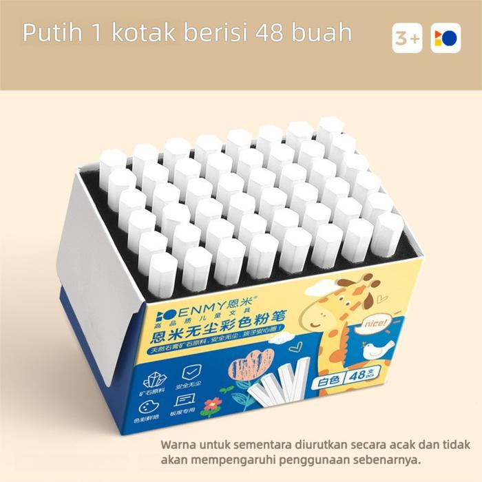 Enmy Kapur Tulis Anti Debu Untuk Anak Kapur Warna Cerah Khusus Guru Kapur Tulis Papan Tulis Dan Madi