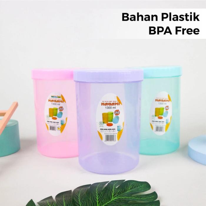 Toples Plastik Putar Nagami M 1300 ml S 1000 ml / Sealware Bulat Tutup Ulir