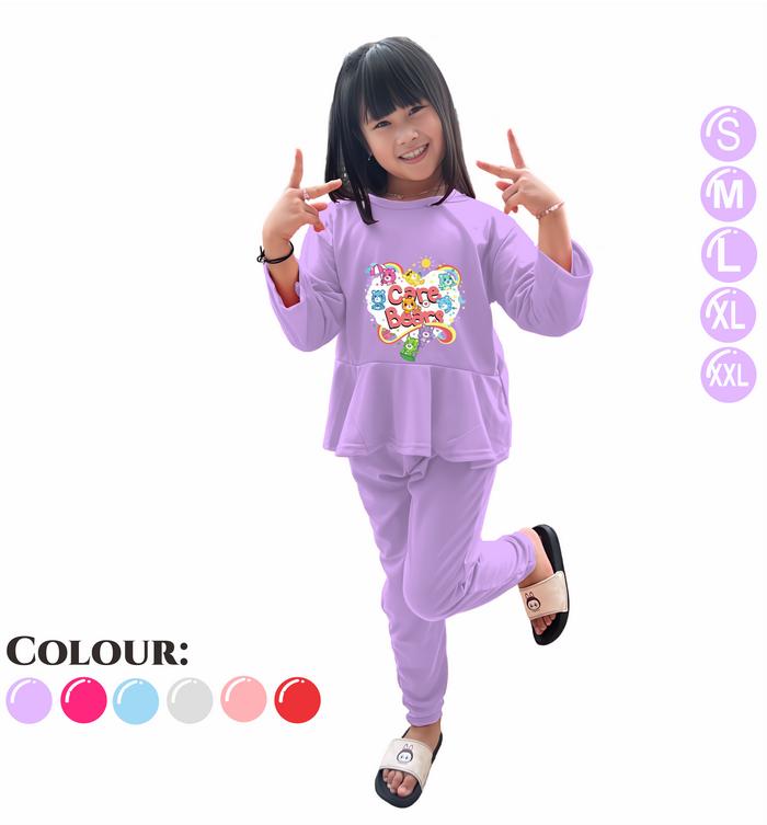 Baju Setelan Anak Perempuan - Pakaian Kaos dan Celana Panjang Anak Cewek Fashion Motif Rumbai Usia 4