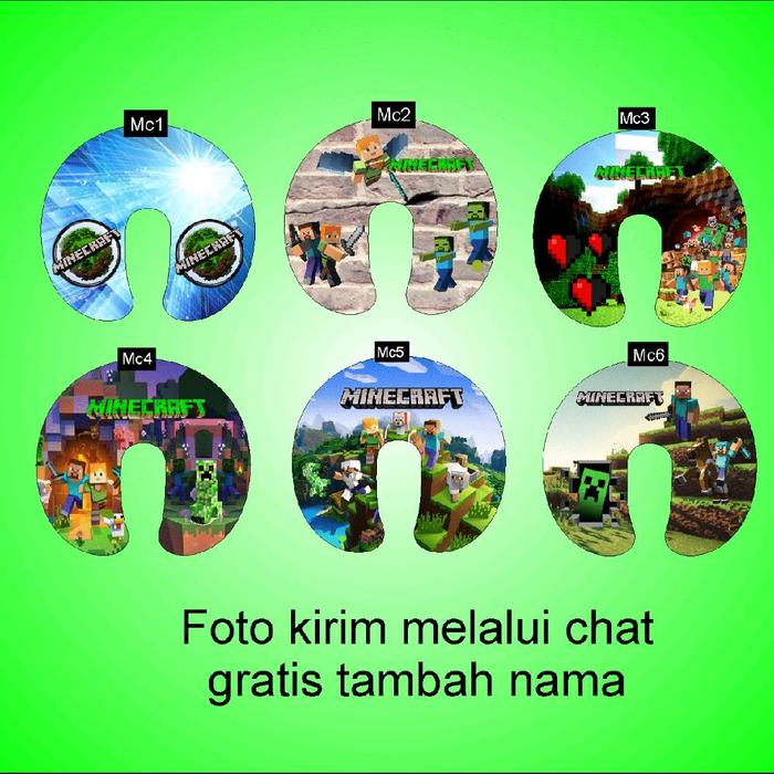 TERBARU!!!BANTAL LEHER ANAK KARAKTER MINECRAFT FREE CETAK NAMA DAN PHOTO BISA CUSTOM GAMBAR SESUAI K