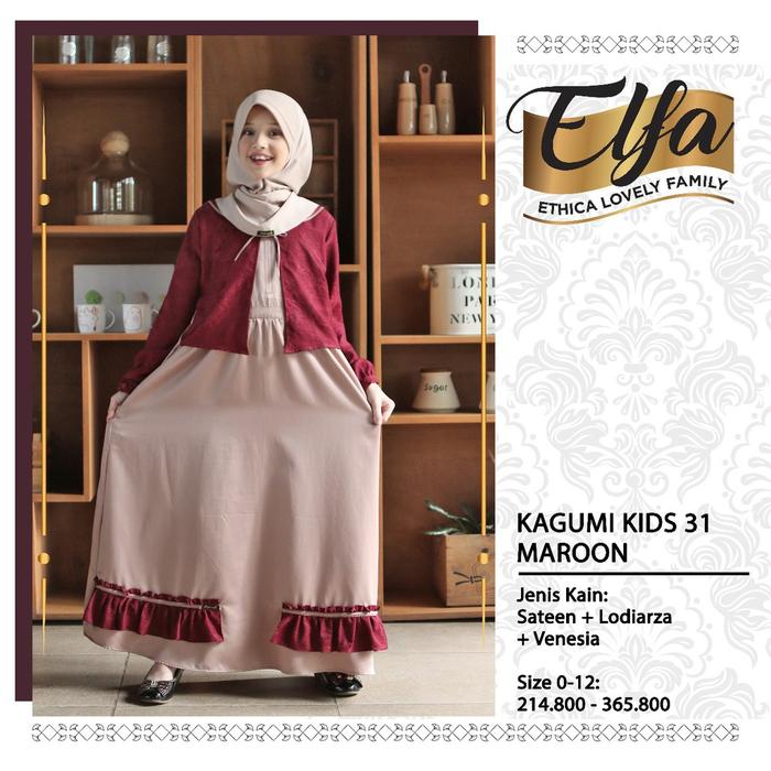GAMIS ANAK ETHICA KAGUMI KIDS 31 WARNA MARON