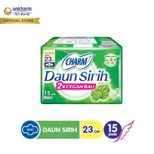 Charm Pembalut Herbal Ansept+ 23cm Wing 15 pads Wanita