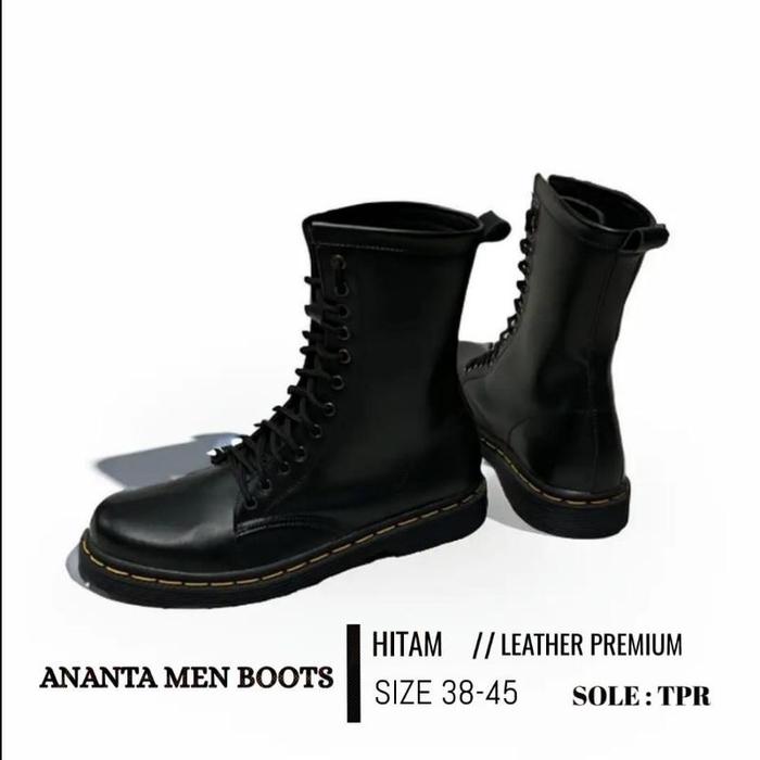 ￼Sepatu High Boots Pria Formal Docmart Original "ANANTA MEN BOOT" Sepatu Boot Formal 12 Hole New Pro