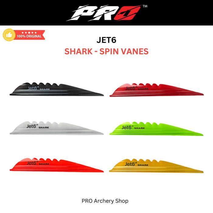 SHARK SPIN VANES JET 6 JET6 KSL | VANE 4 IN ARROW INDOOR | SPINWING | BUSUR ALAT PANAHAN - Merah Mud
