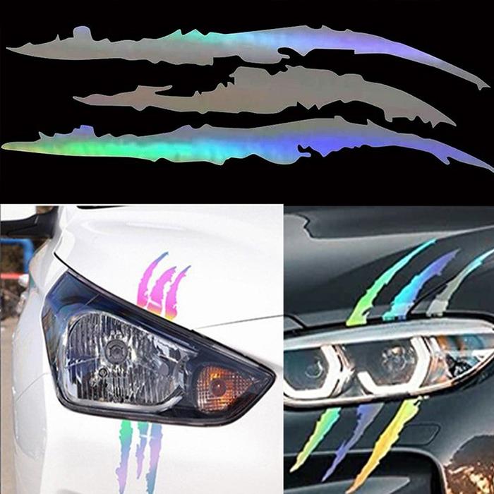 Sticker Cutting Cakar Monster Motor Mobil ClawsSticker Cakaran Monster Pada Lampu Motor Bahan Anti A