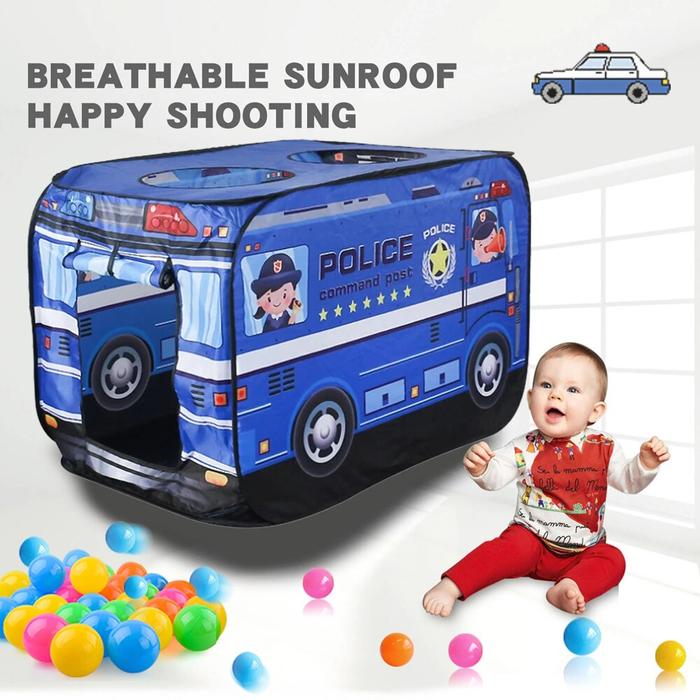 Children's Car Tent House Fire Truck Foldable Play Tent Indoor and