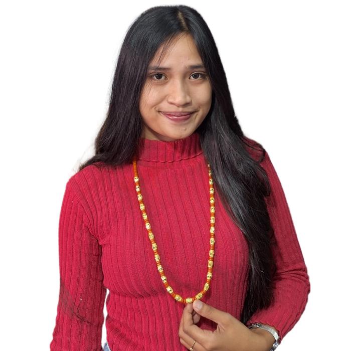 TORAJAKU Kalung Manik Kata Ukir Bahan Perak