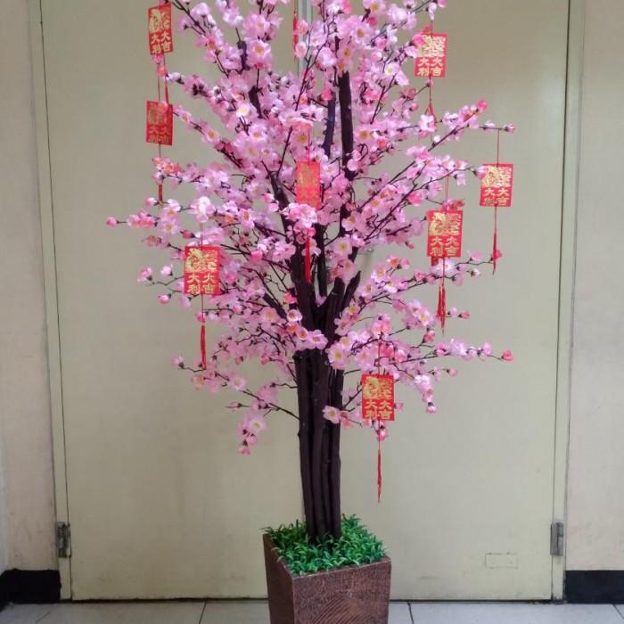 > Pohon bunga imlek meihua angpao sincia sakura 175 cm 2 m besar tinggi RR
