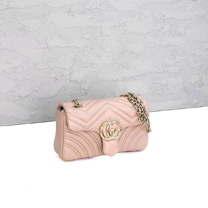 Gucci GG Marmont Flap Bag Small 22cm Nude LGHW