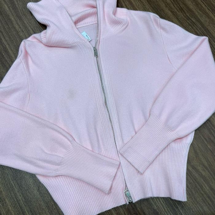 Jacket rajut wanita double zipper