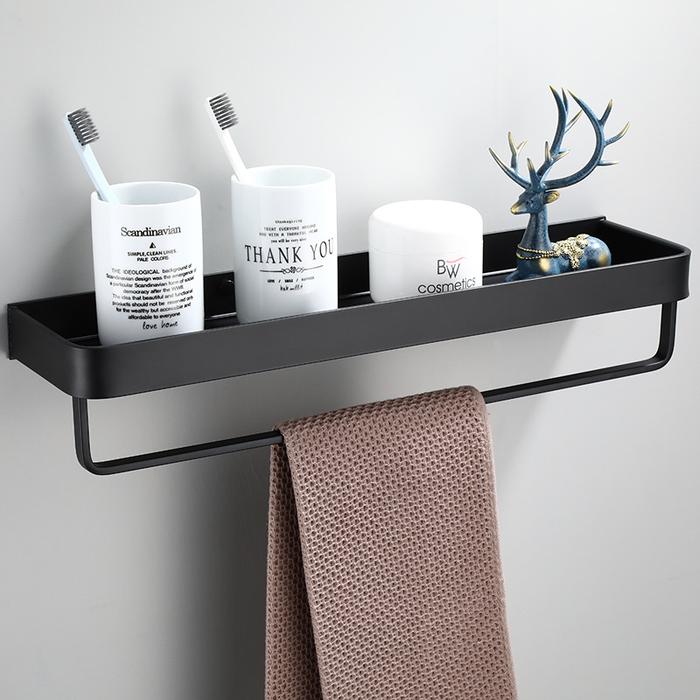 Bathroom Space Aluminum Wall-mounted Rack Towel Bar Shower Shampoo
