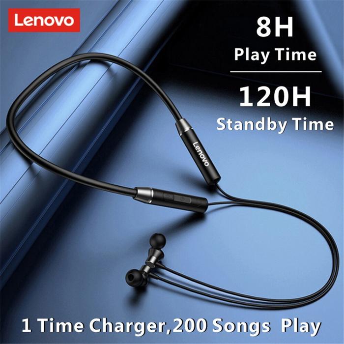 Lenovo HE05 Headset Bluetooth Nirkabel, Headset Olahraga Tahan Air
