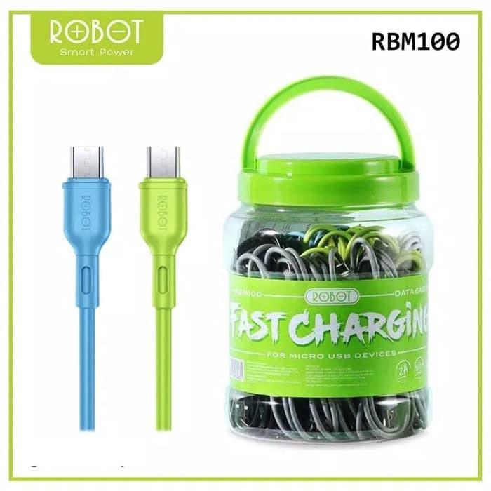 COD KABEL DATA ROBOT RBM 100 MICRO USB 2A 100CM / KABEL DATA BULAT ROBOT RBM10