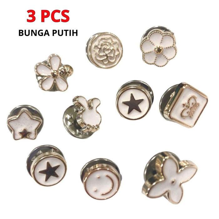 MMM - COD BUNDLING ISI 3PCS Set Bros Pin 10 In 1 Motif Bunga Bintang Kelinci Aneka Desain Accidental