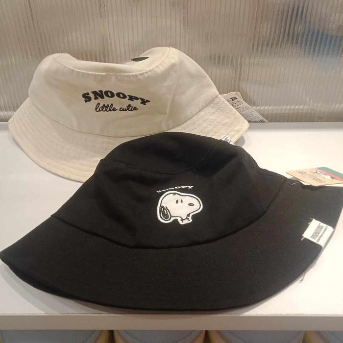 Topi Bucket Lucu MINISO Snoopy Summer Travel Collection Bucket Hat