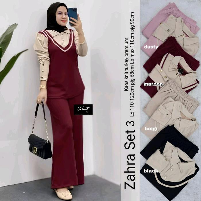 Zahra set3 Baju Setelan Wanita