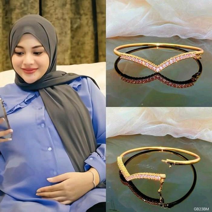 Gelang fuji Aurel Perhiasan imitasi lapis emas