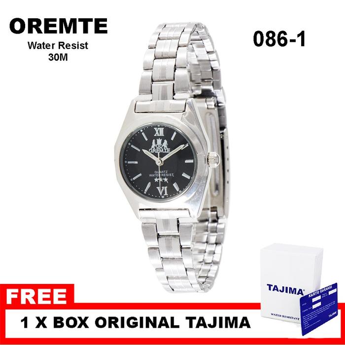 Jam Tangan Tajima Premium Wanita 3061 L Black Band Original Garansi 1