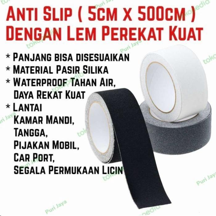 Stiker Anti Slip Lantai Kamar Mandi Tangga Mobil Safety Grip Lakban