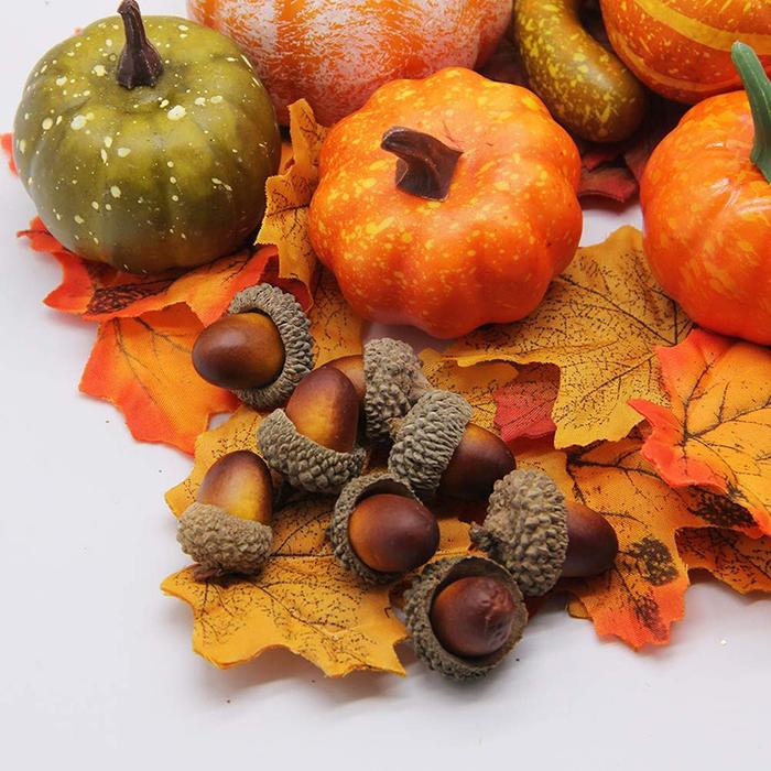 Alat Peraga Mini Daun Maple Halloween Palsu Simulasi Dekorasi Panen