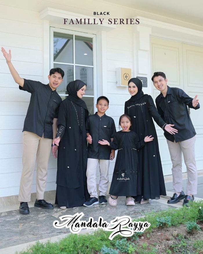 SUKAHIJAB-Sarimbit Mandala Rayya Keluarga Lebaran Couple Warna Black 2026 by Sukahijab