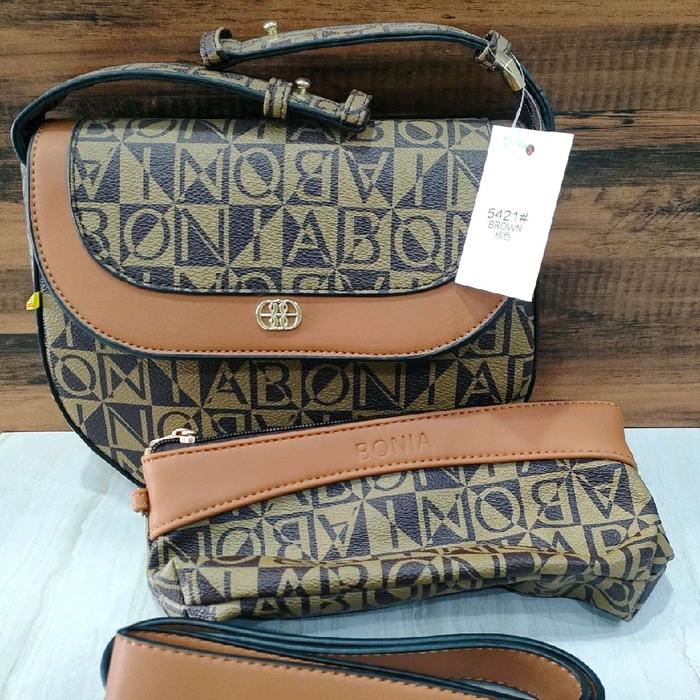 BONIA Tas Fashion Wanita 2 in 1 ( Include Dompet dan tali panjang )