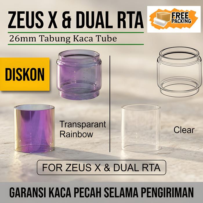 (TOP PILIHAN) Kaca ZEUS X Straight Glass Clear Presisi |Replacement Glass