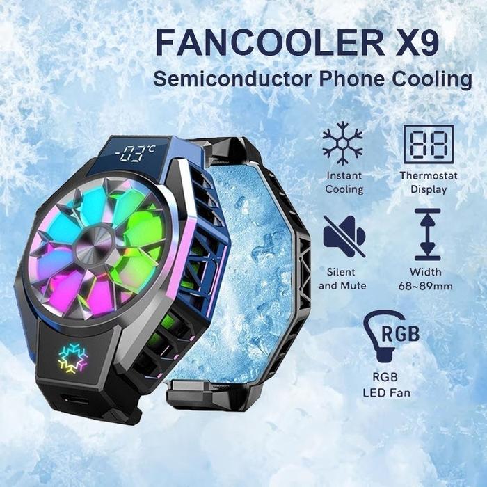 Funcooler X9 Fan Cooler Radiator Pending Game Kipas Pendingin HP untuk iPhone atau Type-C