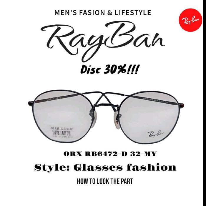 Frame RayBan Branded Original Uniseks Titanium ORX RB6472-D 32-MY Kacamata Fashion
