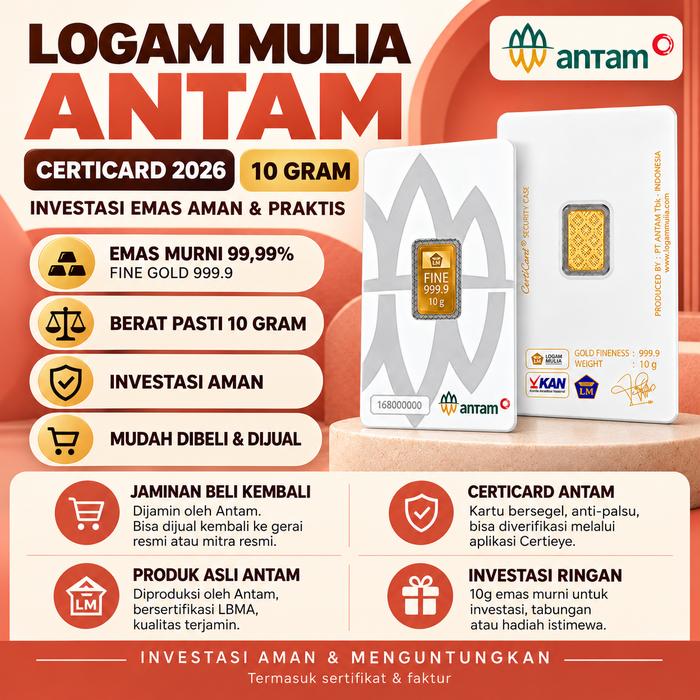 (COD) untuk koleksi investasi LM ANTAM 10 gr
