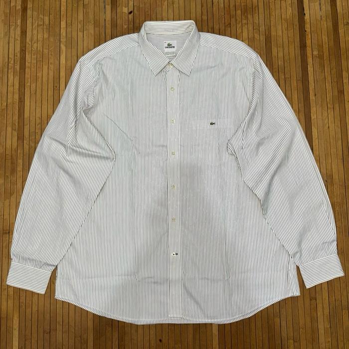 KEMEJA CASUAL STRIPED BLACK WHITE LONG SLEEVE SHIRT brooks & brothers fred perry