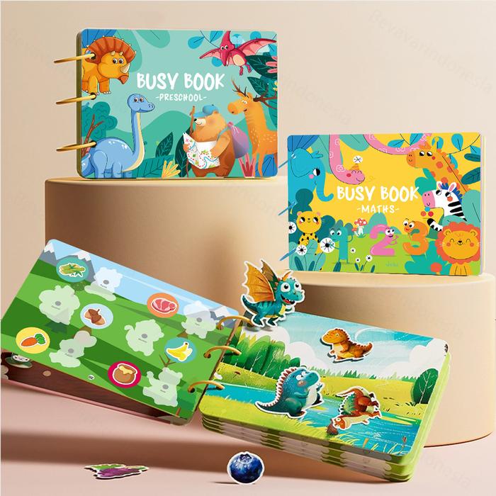 BEVAVAR Quiet Book Magnetic Mainan Activity Busy Buku ​​Magnetic Sticker​​