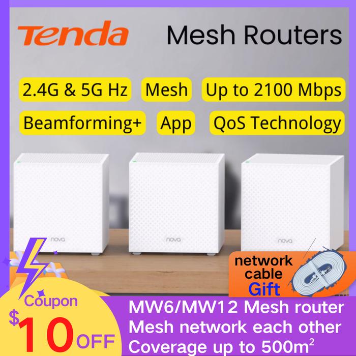 Tenda Mesh WIFI Gigabit Router MW12 AC2100 Tri-band MW6 AC1200