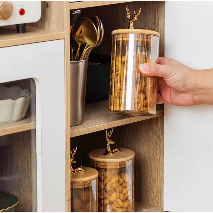 Toples Rusa Gold Toples Gold Penyimpanan Makanan Toples Lebaran Toples Kue Toples Deer Transparantop