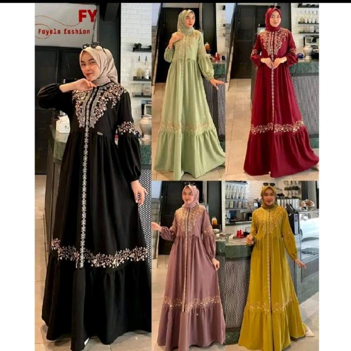Fayola Dress Bordir / Gamis / Baju Muslim