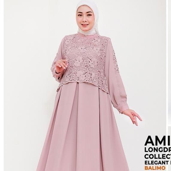 GAMIS BALIMO TERBARU // SERIES AMILYA LONGDRESS BRUKAT Mewah