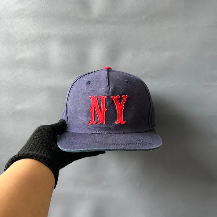 Topi Fitted Topi Baseball Unisex Pria Wanita BROWNY - NY Navy