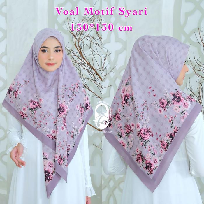 KERUDUNG SEGIEMPAT SYAR'I DEENAY LASERCUT KW KERUDUNG SEGIEMPAT JUMBO MOTIF TERBARU NAYLA HIJA'B