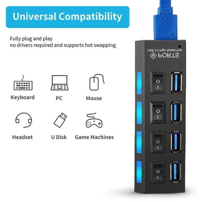 USB Hub 3.0 4 Port with Power Supply - U9103